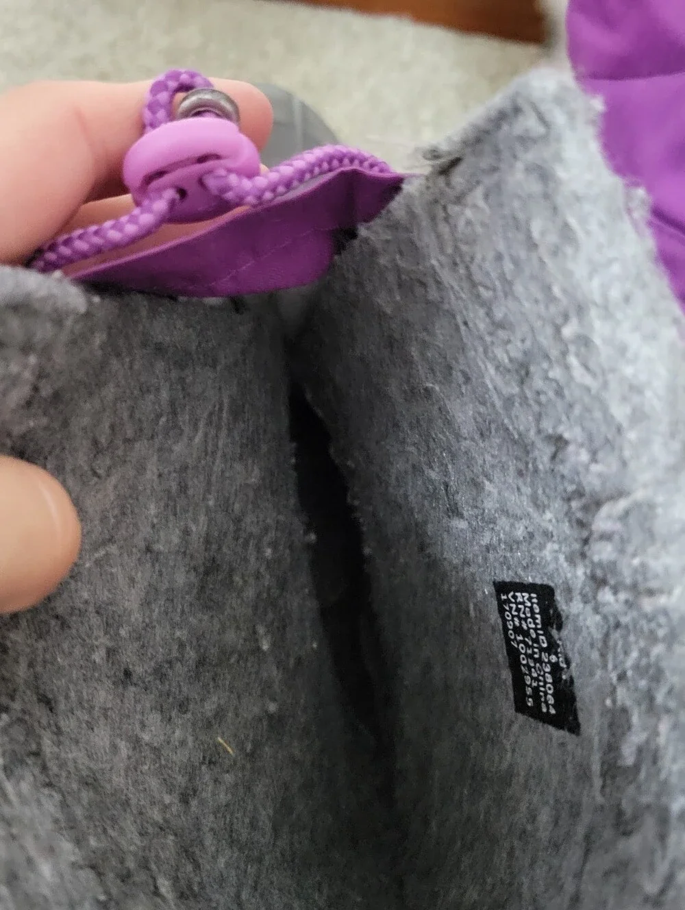 LL Bean Northwoods Lavender & Gray Winter Snow Boots - Kids Sz 6 /Womens Sz 8